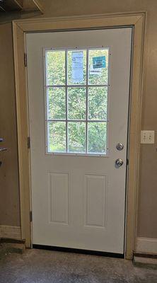 After pic of inside of garage back door