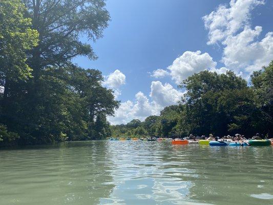 View from the tube on the river (they sell dry bags so you can bring phones and such with it and keep them safe!).