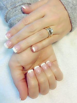 Pink and white solar nails!