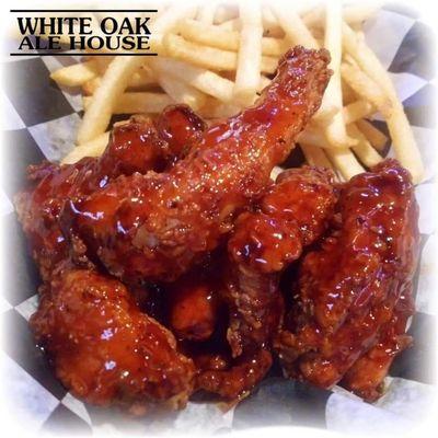 Folks love our wings! Buffalo, Hot, Garlic Parmesan or Bourbon Barbecue!