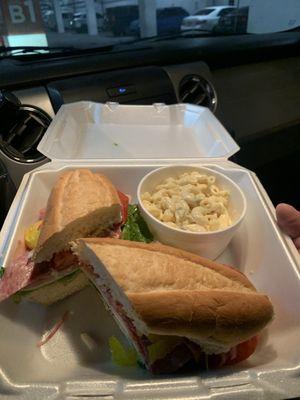 Italian Sub (French roll and macaroni salad)