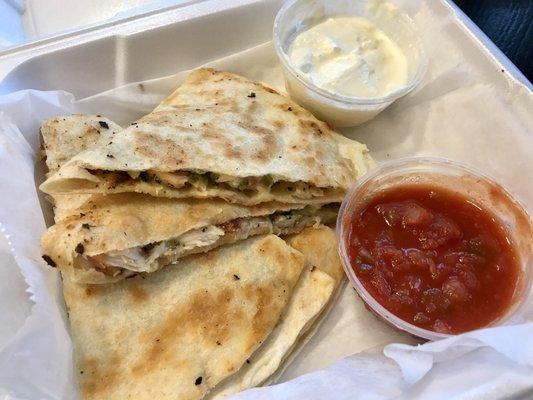 Chicken and Broccoli Quesadilla- delicious!