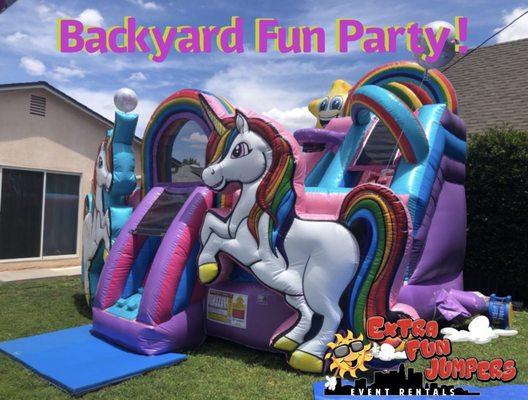 Unicorn inflatable party bouncer