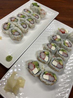 Cream cheese roll & California roll