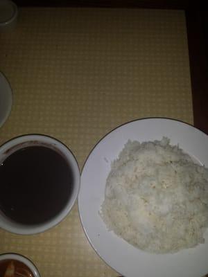 White rice with black beans sauce!!! (Diri blanc, sauce pwa)