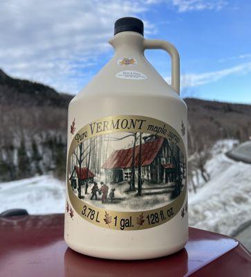 A gallon of Mom & Pop's maple syrup