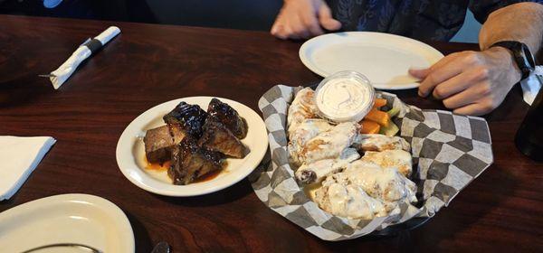 Burnt endz appetizer and big wings