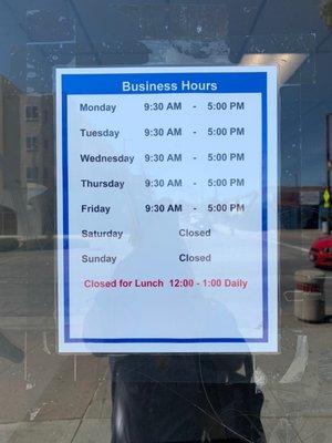 Hollydale Post pffice hours.