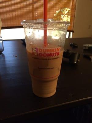 A large Dunkin Iced coffee is just what the doctor ordered on a hot summer day!