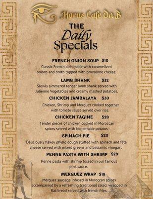 Daily specials