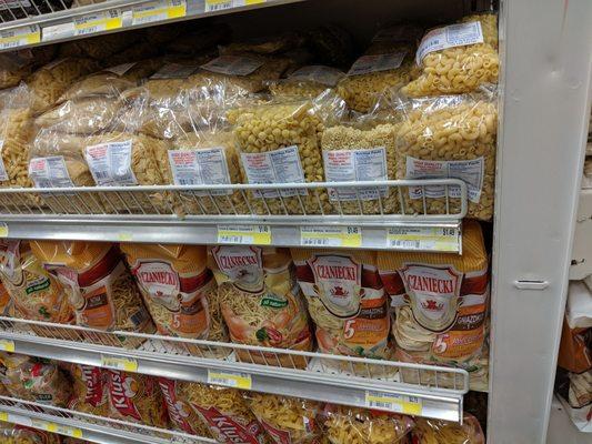 Kluski, Polish noodles, great selection.