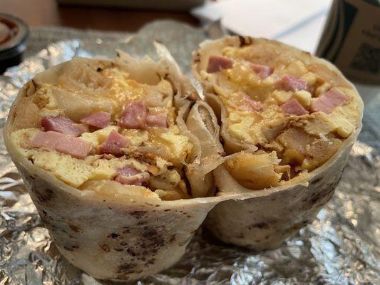 Ham Steak Breakfast Burrito! $5.49