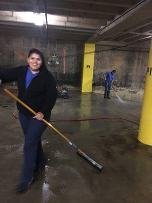 Parking garage ( power wash)