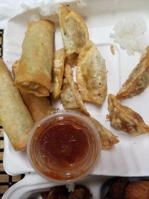 Gyoza and egg rolls