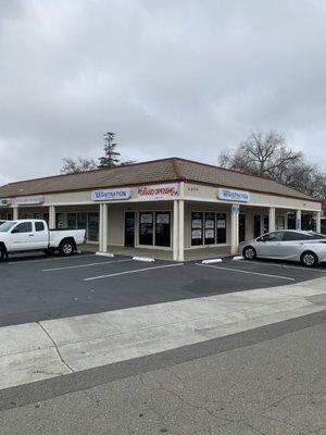 Corner office located in small plaza