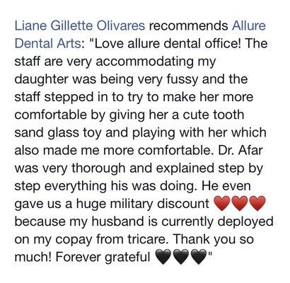 We love our patients! Thank you Liane!