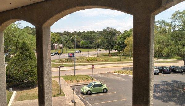 This is looking out from upstairs. Can you see a classic H-town summer sky?  And can you tell it's hot outside?