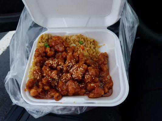 Sesame chicken with fried rice :)