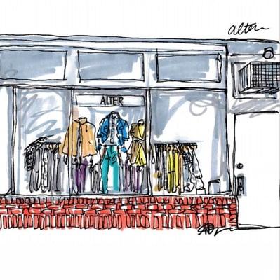 Illustration of the store front by a friend of Alter.