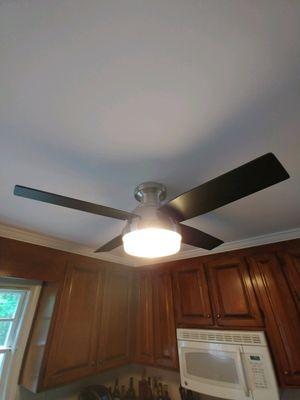 A custom ceiling fan that we added in a kitchen. Turned out beautifully!