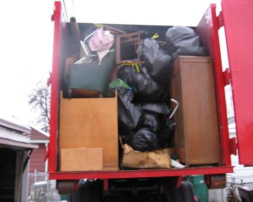 We have the largest junk removal trucks in Illinois! We can remove 50 yards of wet basement debris in about 2 hours!