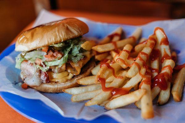 Cheeseburger and fries