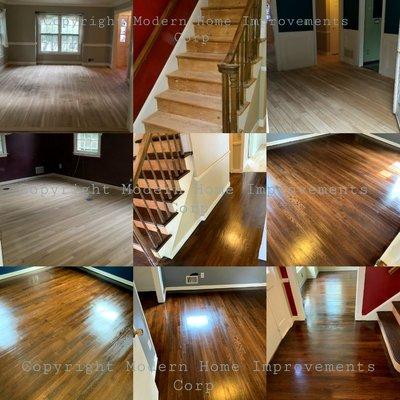 New Providence NJ Whole House Floor Refinishing Project Before & After. Videos available upon request.