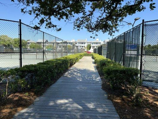 Walkway through the courts!