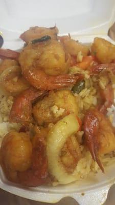 Curry shrimp with white rice