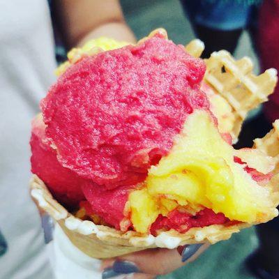 Mango dragon fruit sorbet