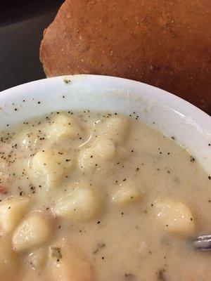 Their homemade potato soup and brown bread! Yum