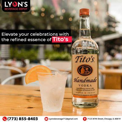 Raise your celebrations to new heights with the exquisite essence of Tito's. Elevate your experience at #LyonsBeverageDepot