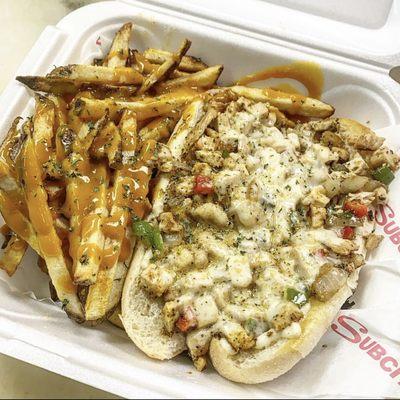 Chicken Philly and Fries