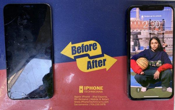 Screen Repair Before & After iPhone