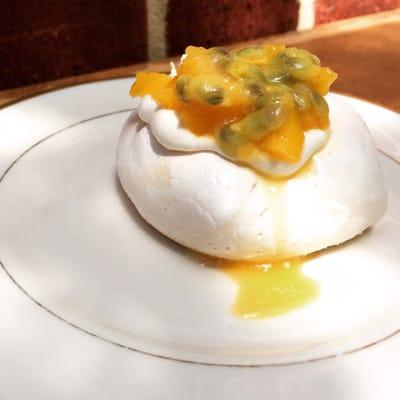 Lavender Pavlova with Passion Fruit