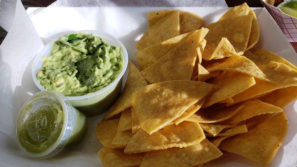 Chips & guacamole ($4), tasty and fresh with homemade chips.