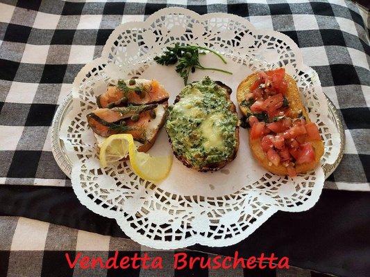 Bruschetta Combo - We serve a variety of Bruschetta which vary in price and the type requested.