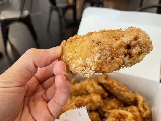 SO Good & bubbly. $13/12pc Korean Fried Chicken Wings. Soy Garlic