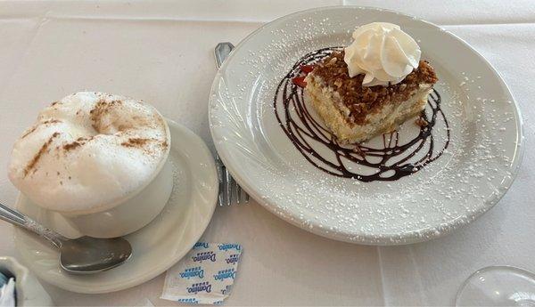 Cappuccino and almond cake