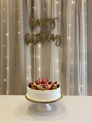 Cake and backdrop