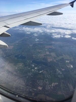 Landing in Detroit from Grand Rapids.