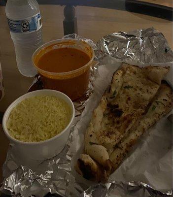 Paneer Tikka Masala + Garlic naan  = delicious fulfilling meal :))