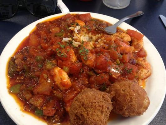 Shrimp creole, quite tasty!