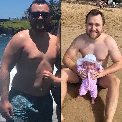 30 pounds down over the holiday season  and with a new born. Jared killed it. All online work.