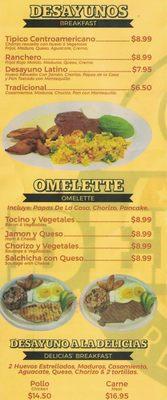 Delicias Restaurant - Menu Page 4 of 4