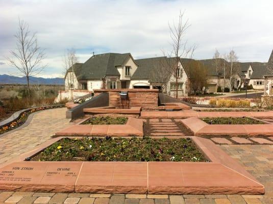 The memorial garden area