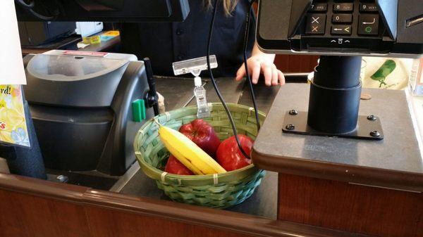 Free fruit for kids instead of candy at checkout.  Way to go Shaw's!