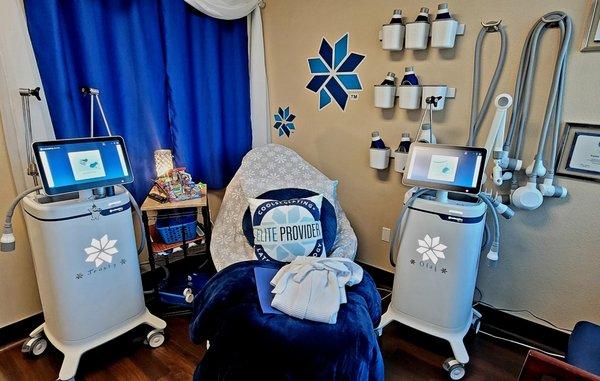 Meet Frosty & Olaf! Our two Coolsculpting Elite Systems!