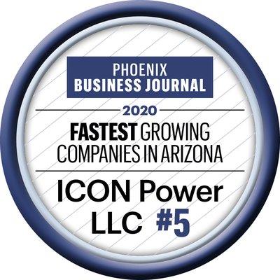 Icon Power is proud to announce we are the 5th fastest growing company in Arizona!