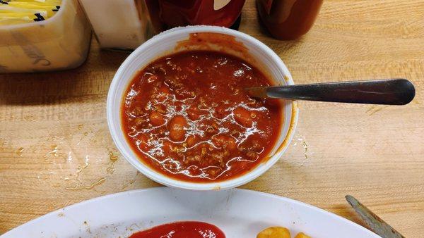 This is Mark's homemade chili. It was great.